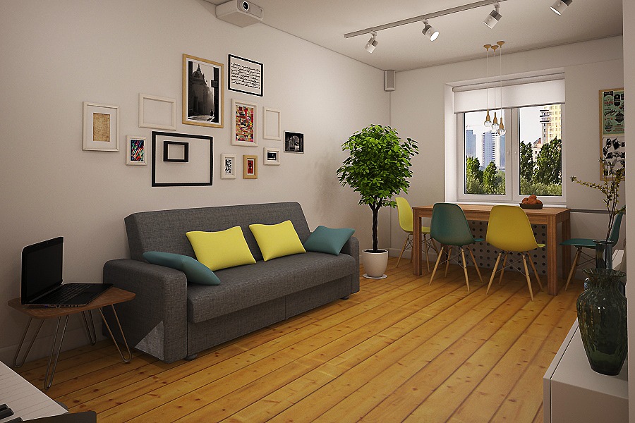 Дизайн зала в трехкомнатной квартире (74 фото)