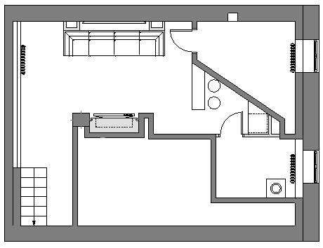 загородный дом планировка - цокольный этаж